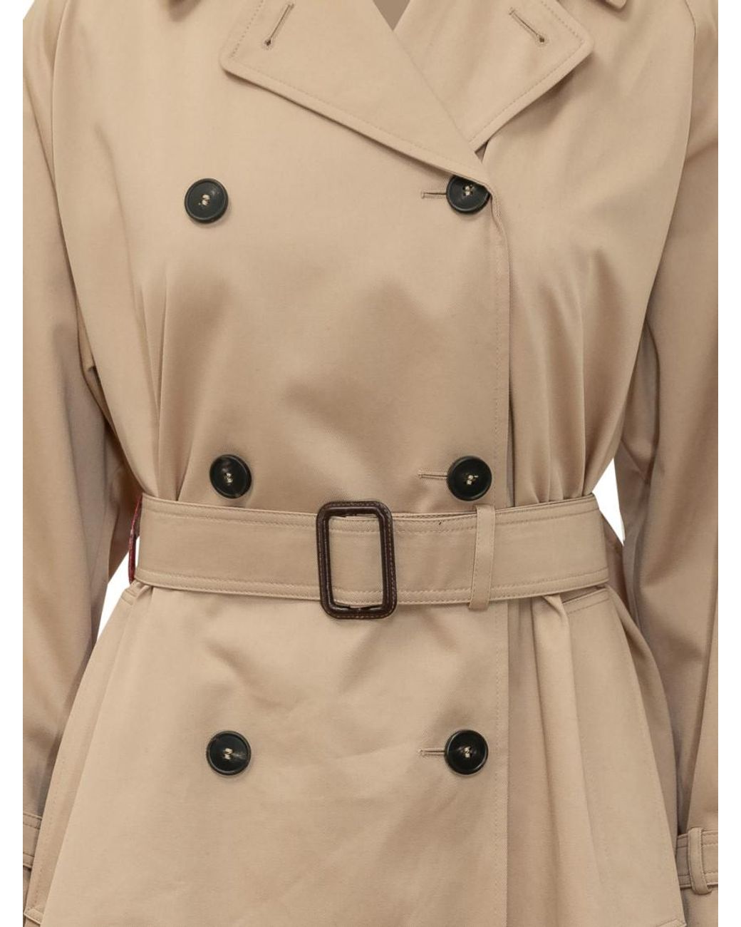 Weekend by Maxmara Natural Solid Notched Lapel Trench Coat