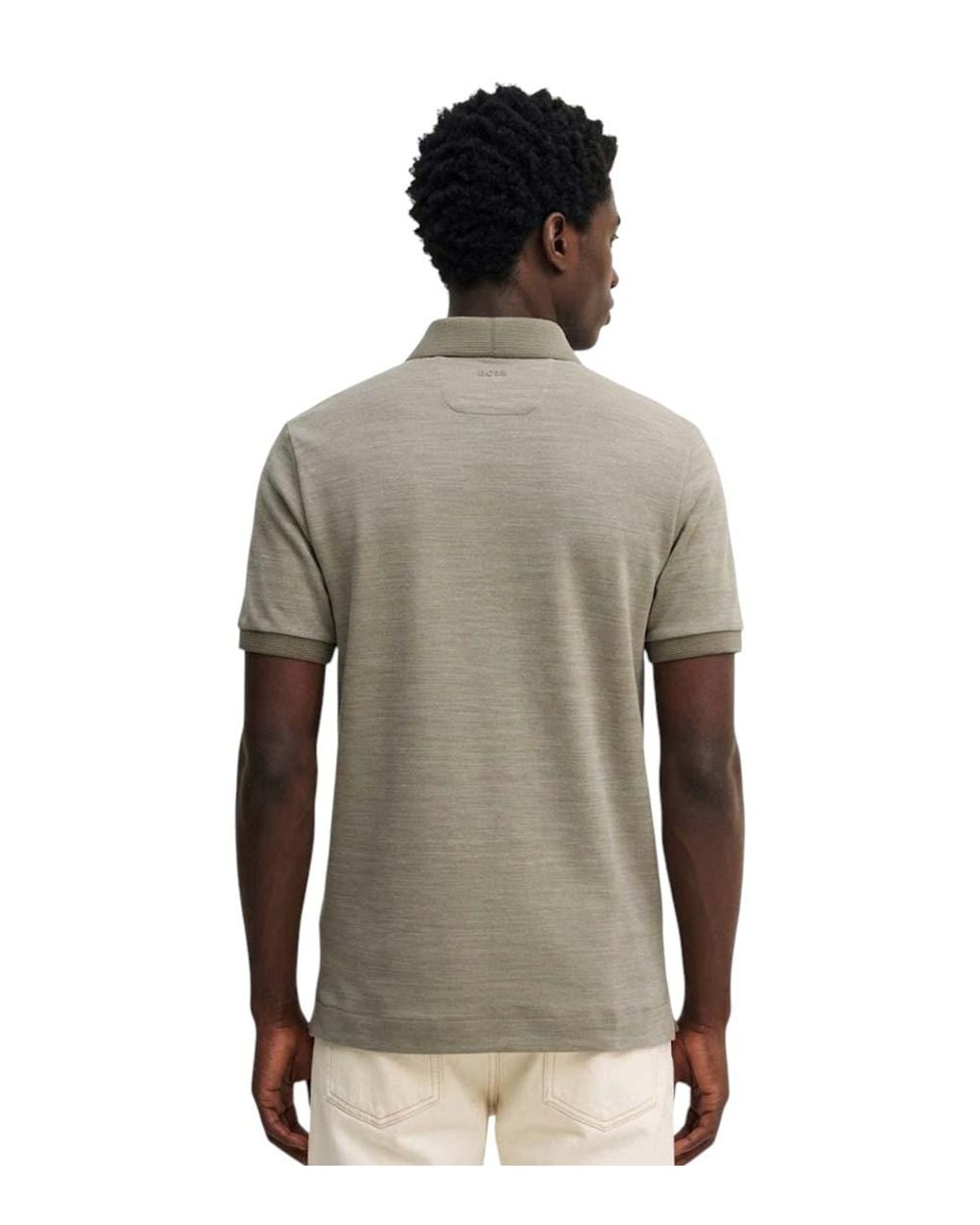 Boss Gray Solid Shirt Collar Polo for men