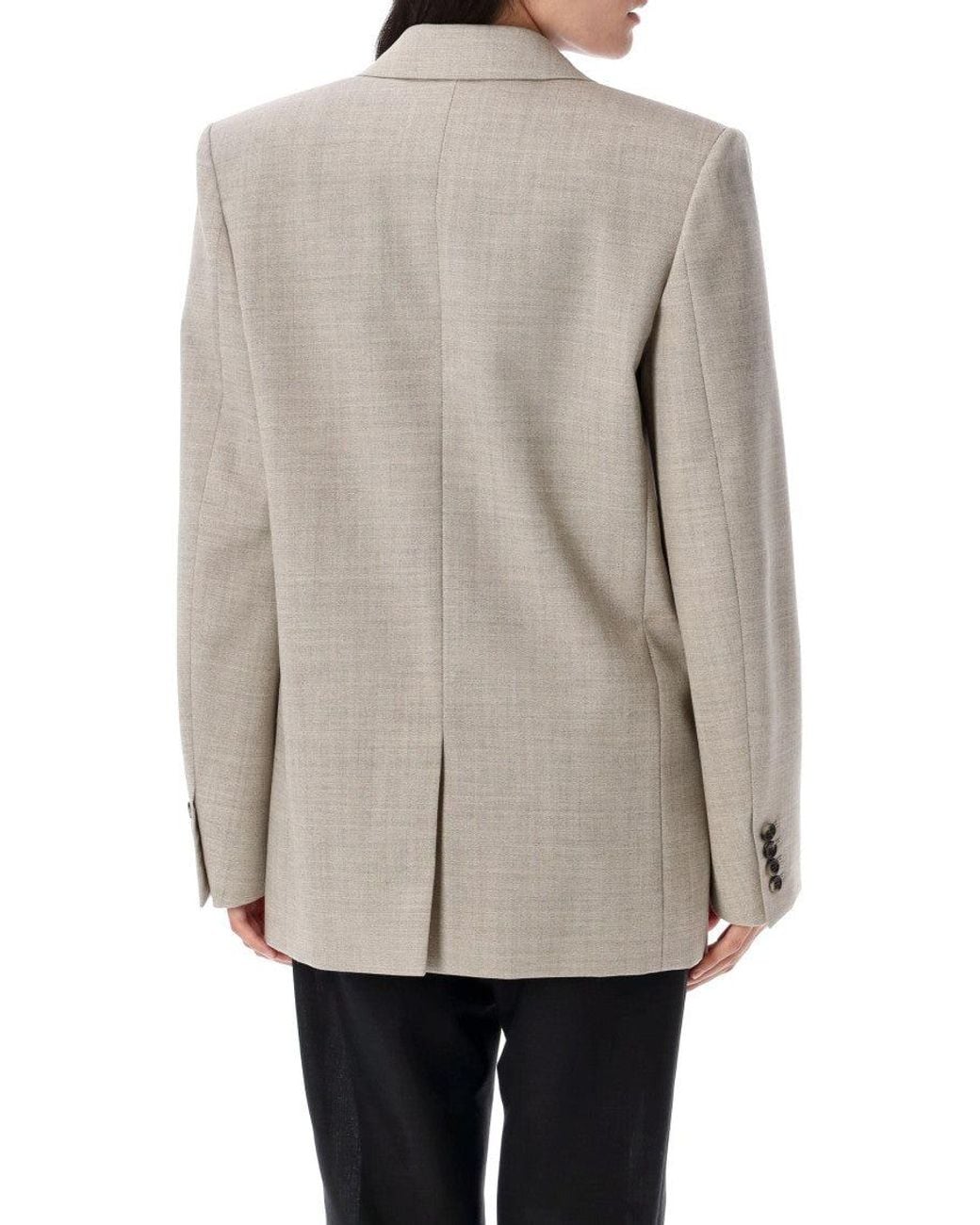 Saint Laurent Gray Cappuccino Wool Blazer