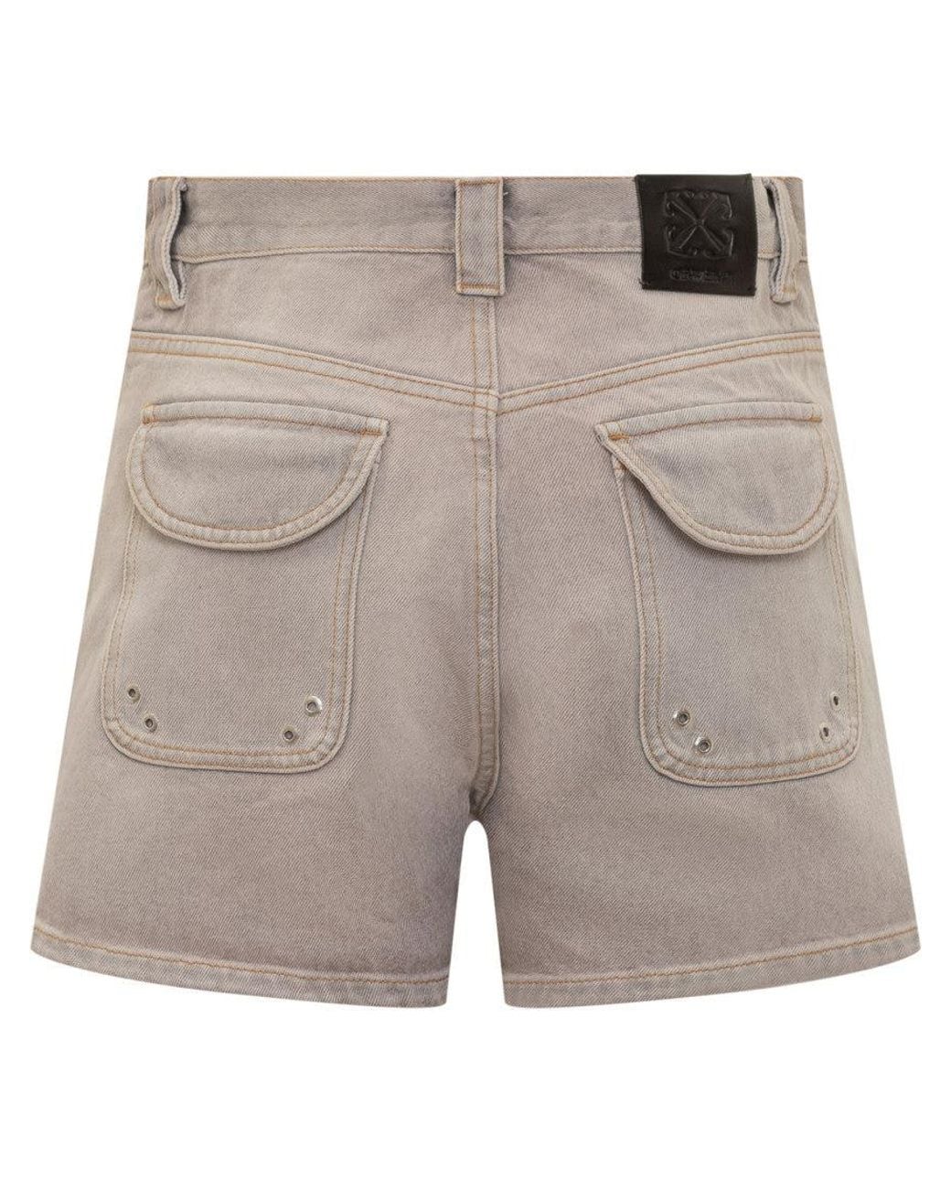 Off-White c/o Virgil Abloh Gray Off Denim Shorts