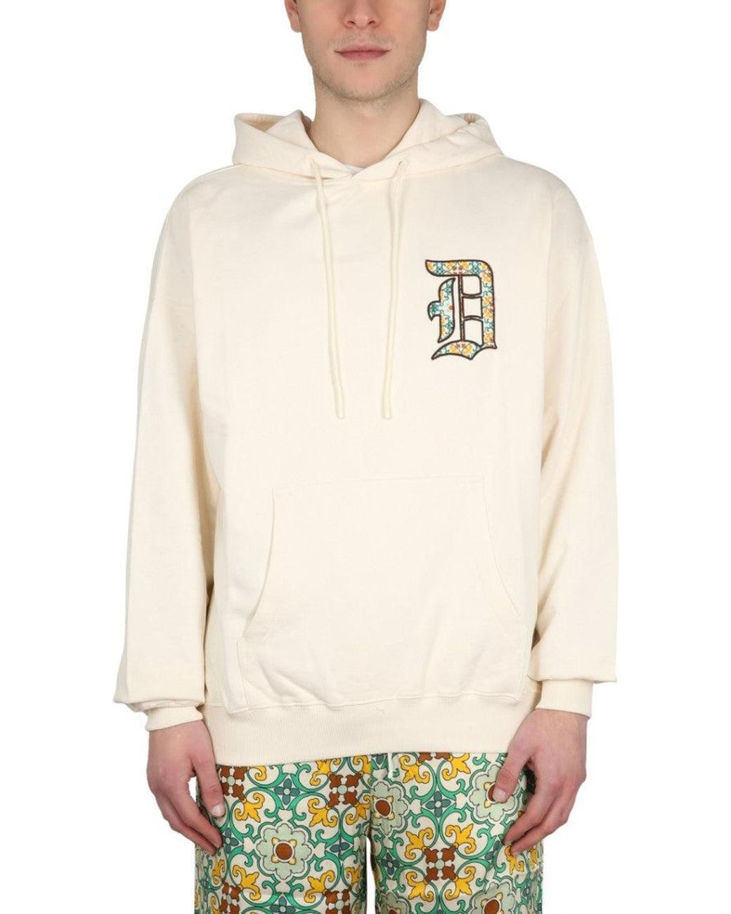 Drole de Monsieur White Light Logo Hoodie for men