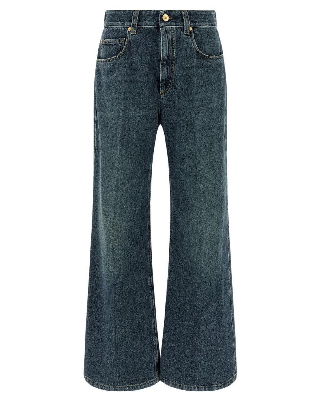 Brunello Cucinelli Blue Loose Mid Rise Jeans