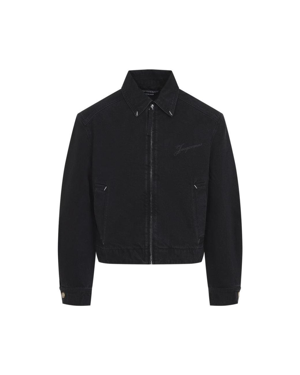 Jacquemus Black Logo Denim Jacket for men