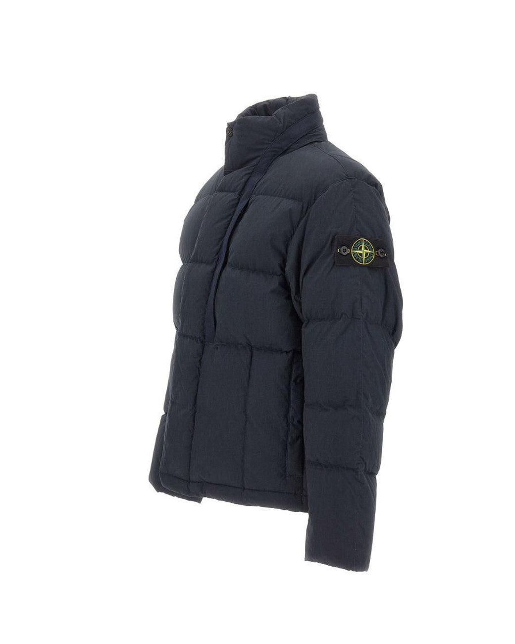 Stone Island Blue Quilted Down Jacket for men