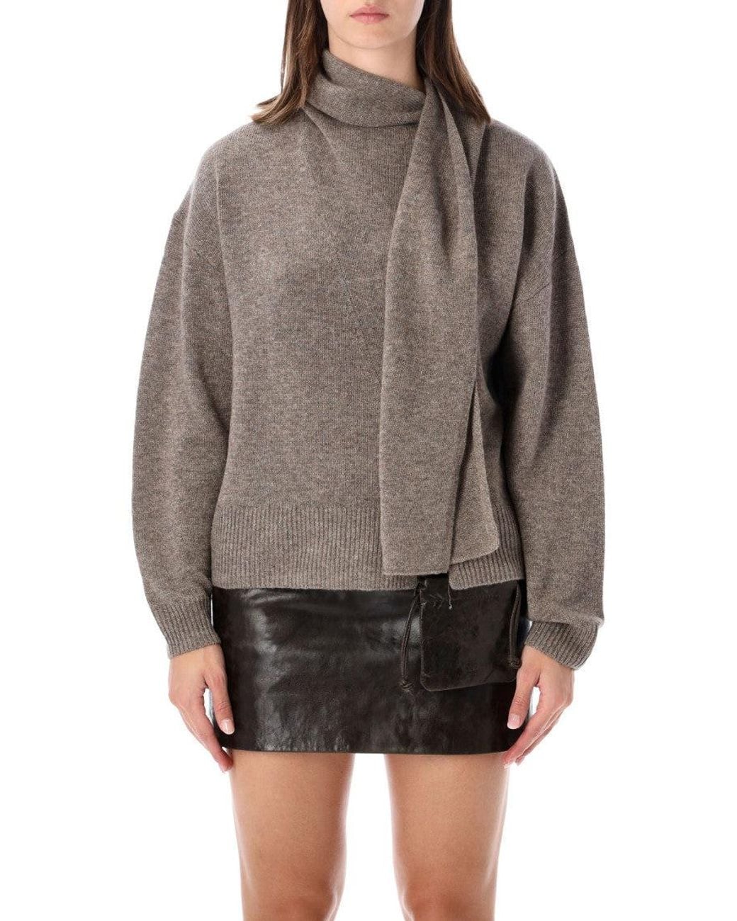 THE GARMENT Gray Knitted Turtle Neck Sweater