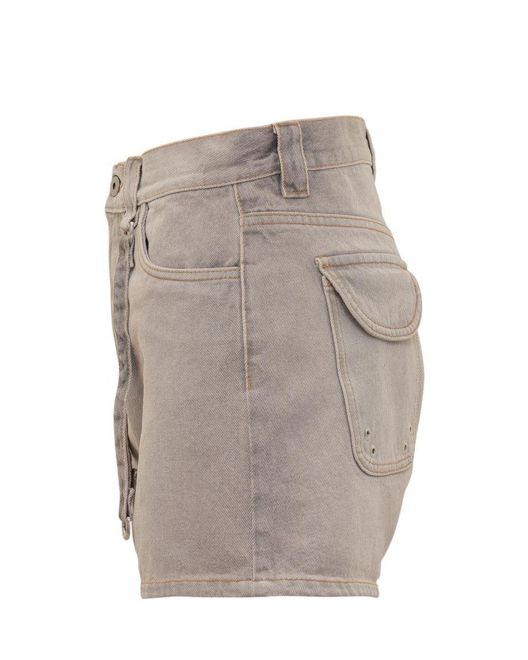 Off-White c/o Virgil Abloh Gray Off Denim Shorts