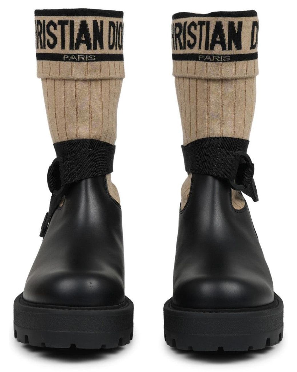 Dior Black Logo D-Major Boots