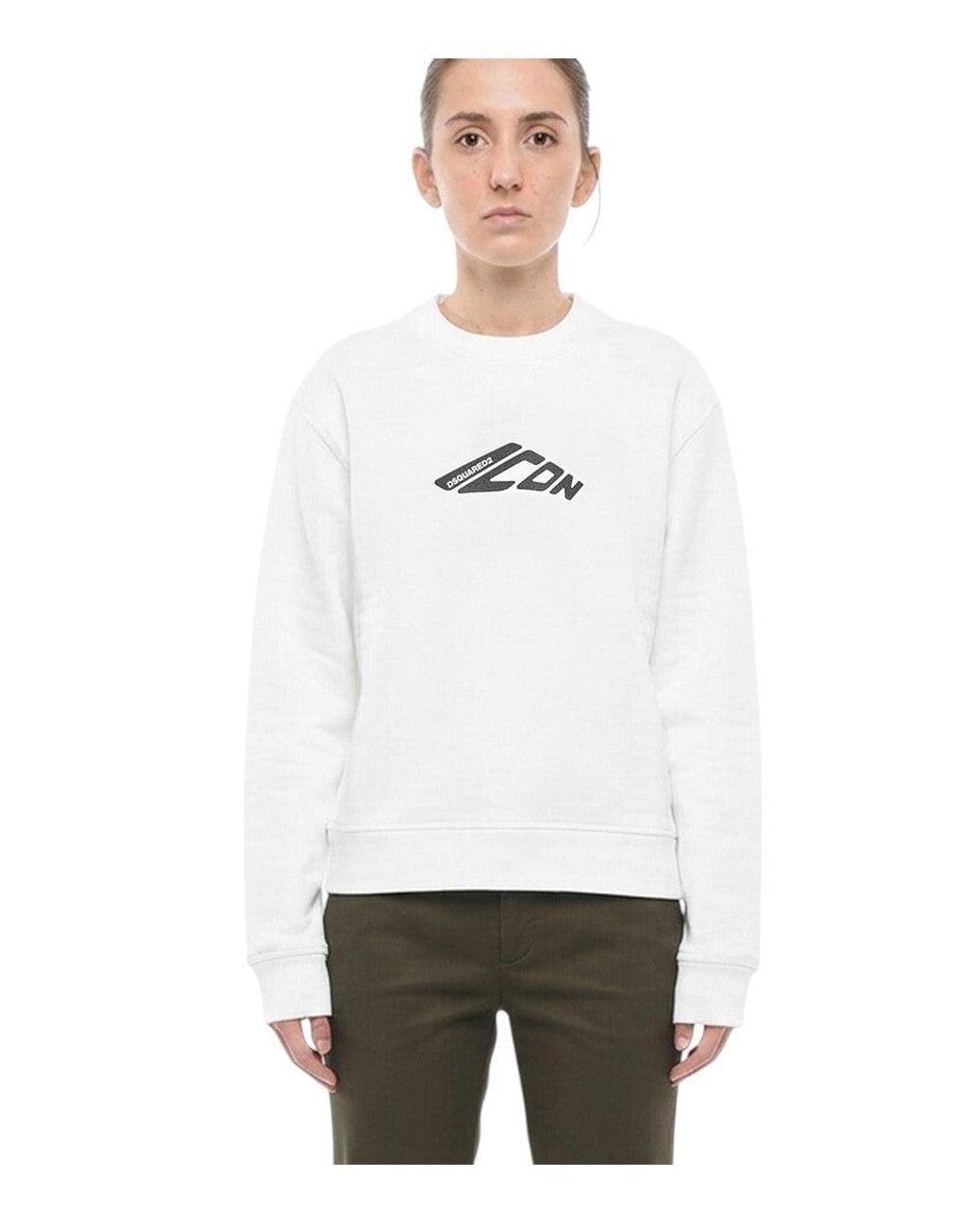 DSquared² White Logo Crew Neck Sweatshirt