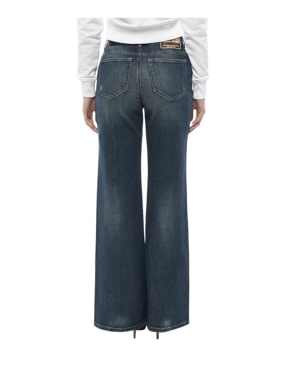 DIESEL Blue Flared Mid Rise Jeans