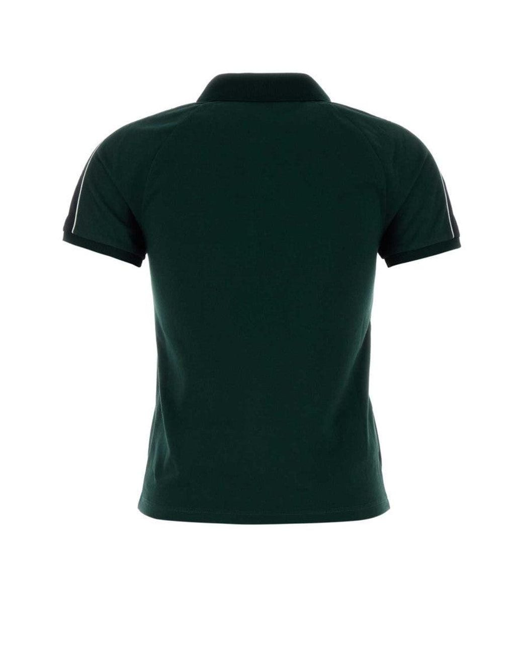 Miu Miu Green Bottle Shirt Collar Logo Polo