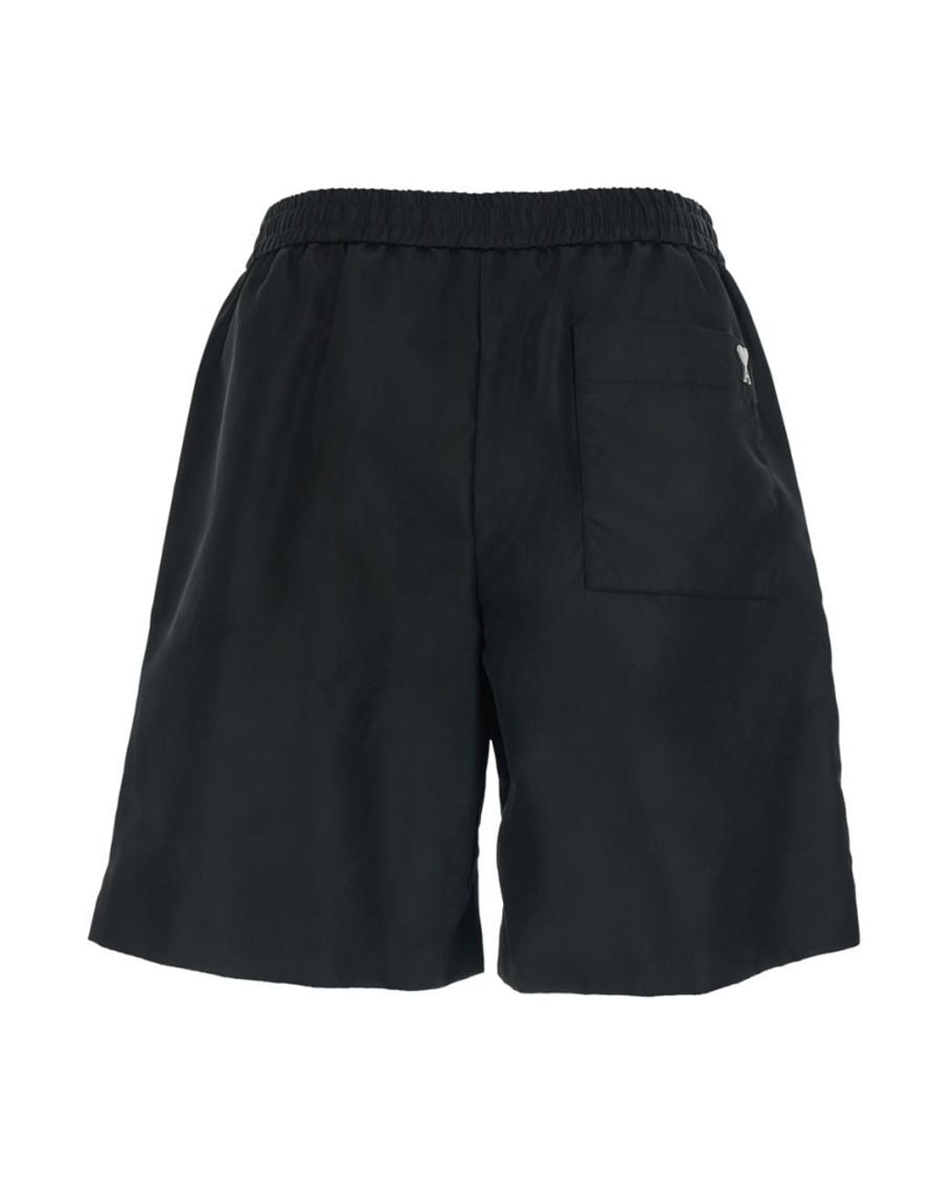 AMI Black Regular Solid Shorts for men