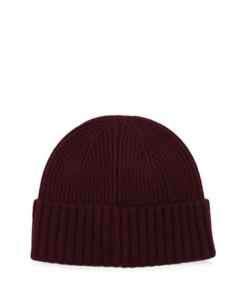 Barbour Red Wine Logo Beanie Cap for men