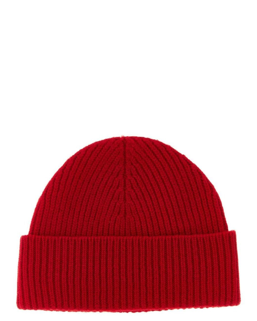 AMI Red Logo Beanie Cap for men