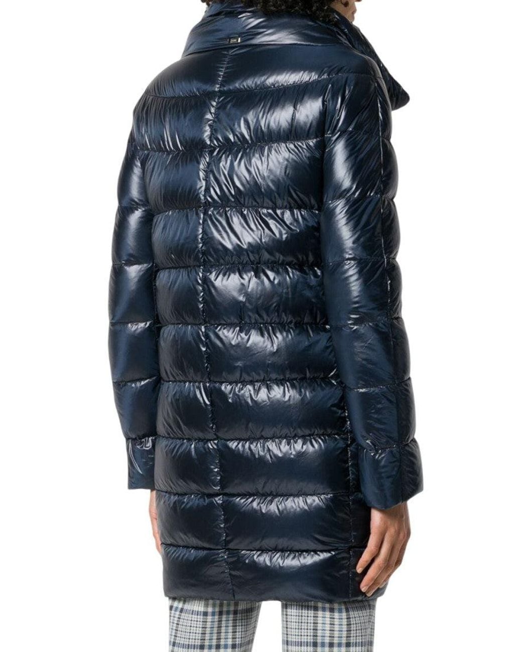 Herno Blue Dark Quilted Hood Jacket