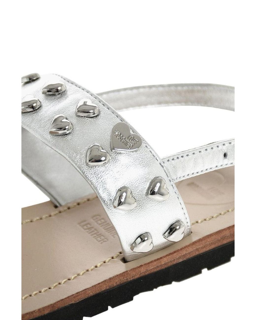 Moschino White Leather Sandals