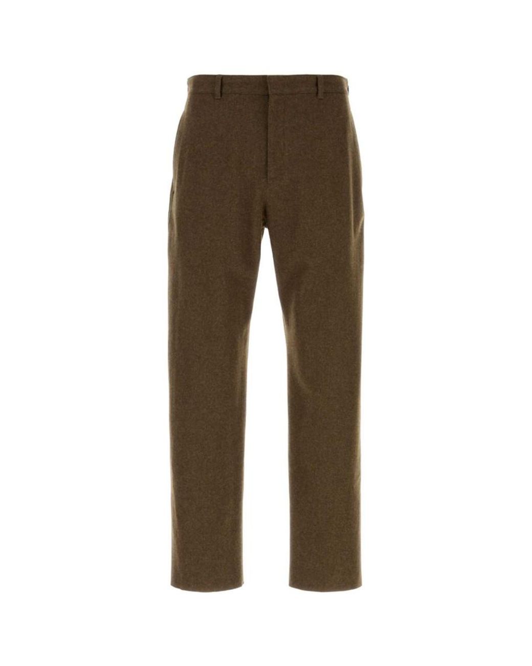 Jil Sander Brown Flat Front Pants for men