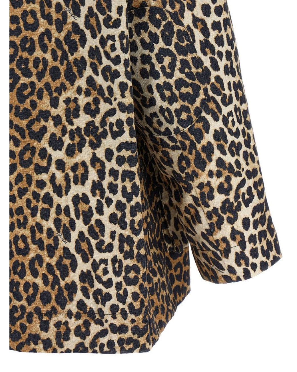 Ganni Multicolor Printed Canvas Midi Jacket