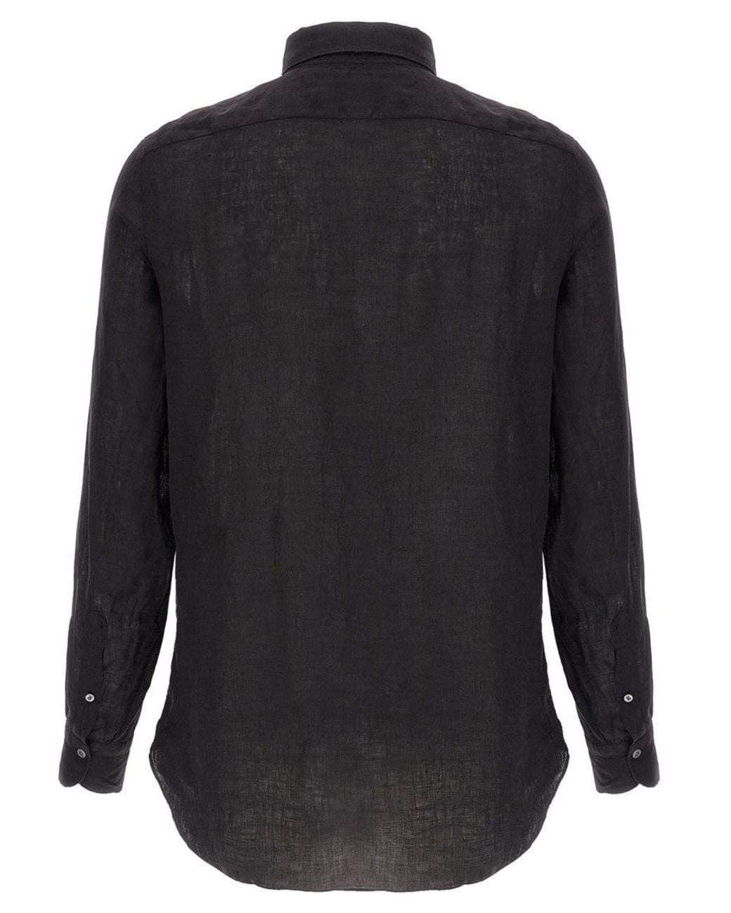 Finamore 1925 Black 'Gaeta' Shirt for men