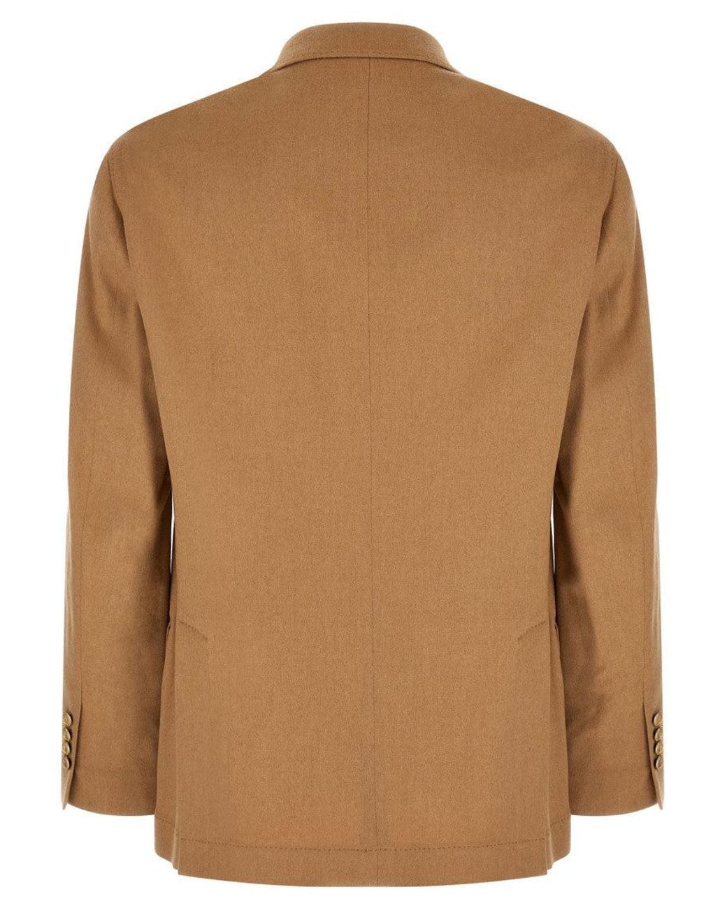 Brunello Cucinelli Brown Light Peaked Lapel Blazer for men