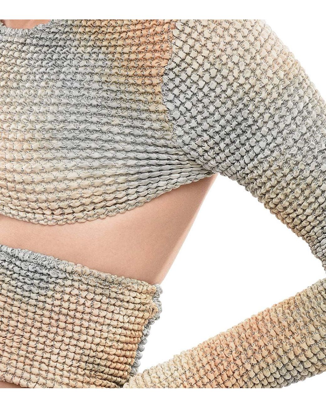 Off-White c/o Virgil Abloh Natural Textured Crew Neck Top