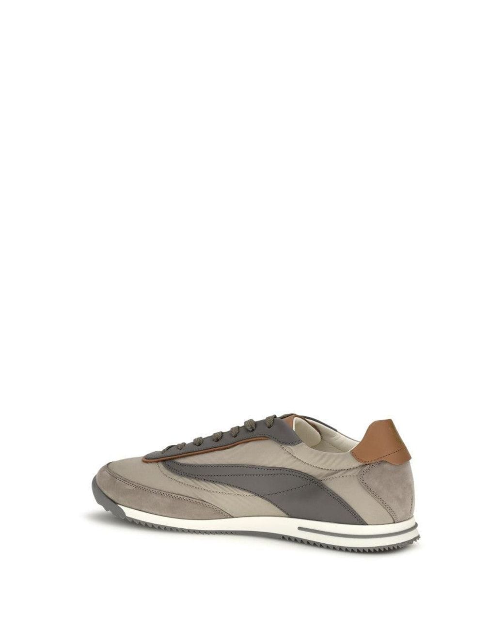 Brunello Cucinelli White Lace-Up Sneakers for men