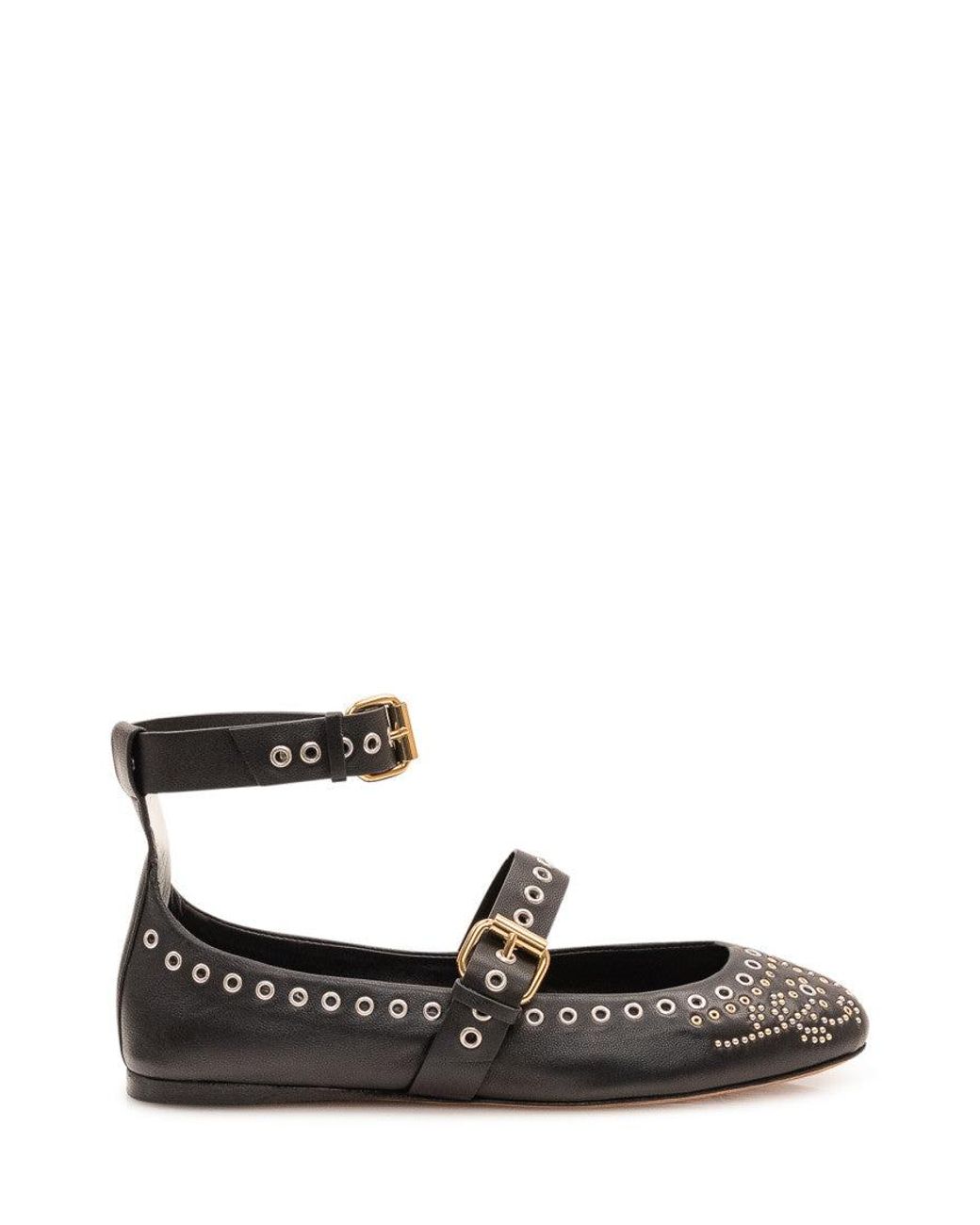 Isabel Marant White Ankle Strap Ballet Flats