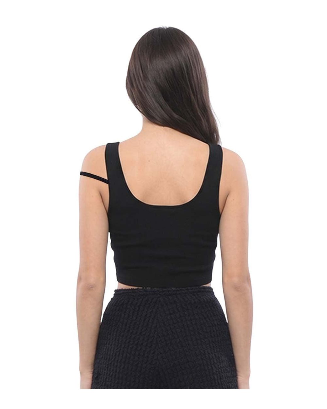 DSquared² Black Solid Scoop Neck Top