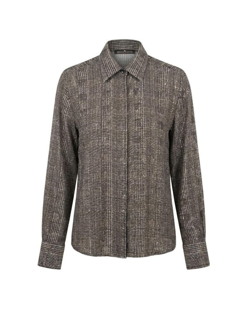 Ermanno Scervino Gray Regular Embellished Shirt