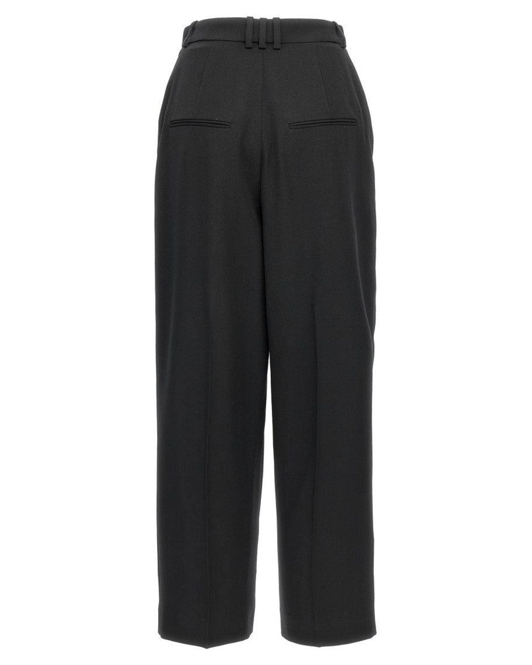 Balmain Black Grain De Poudre Wool Trousers