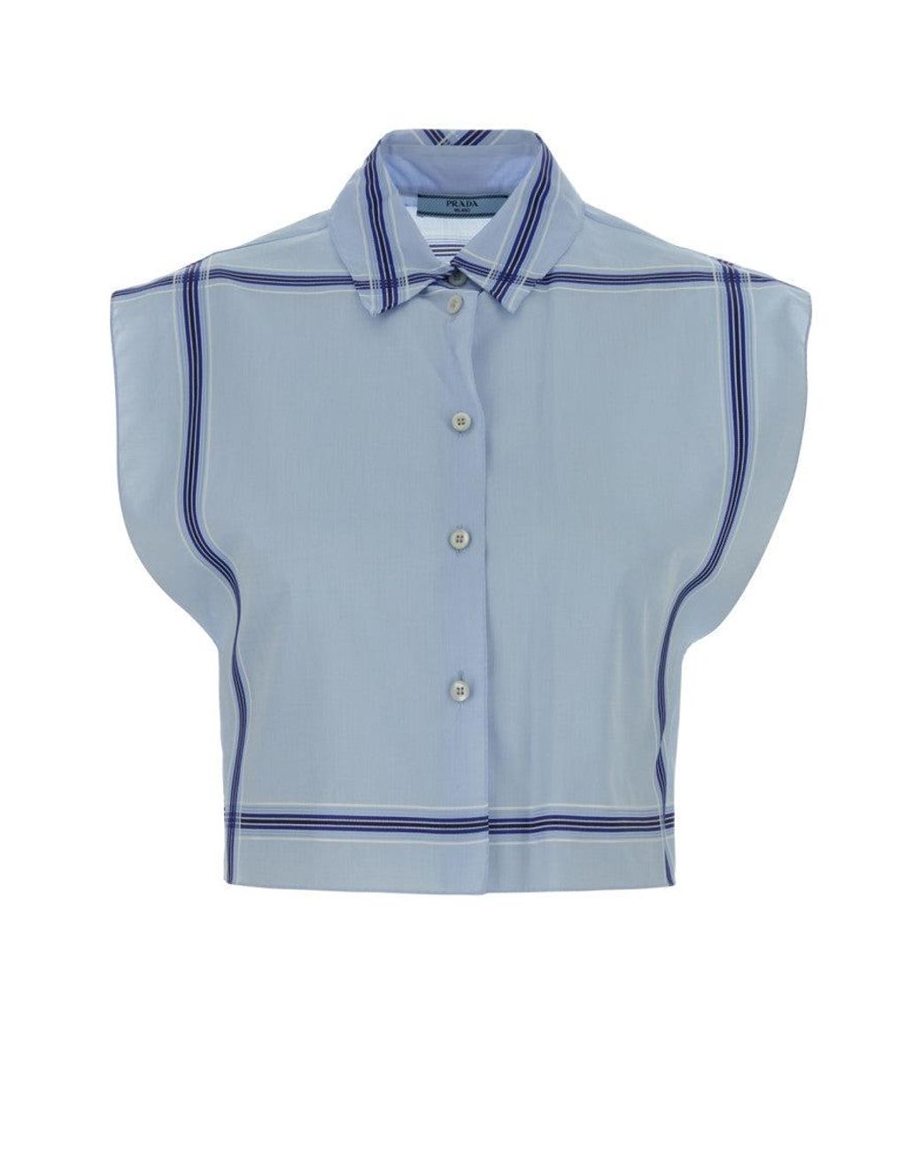 Prada Blue Regular Stripes Shirt