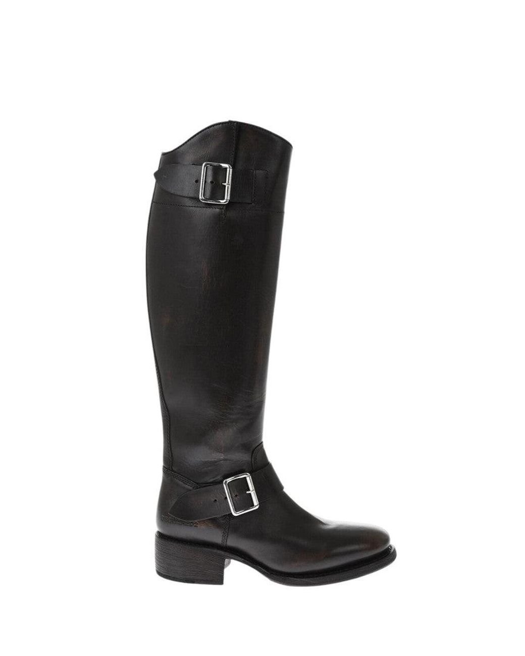 DSquared² Black Leather High Boots