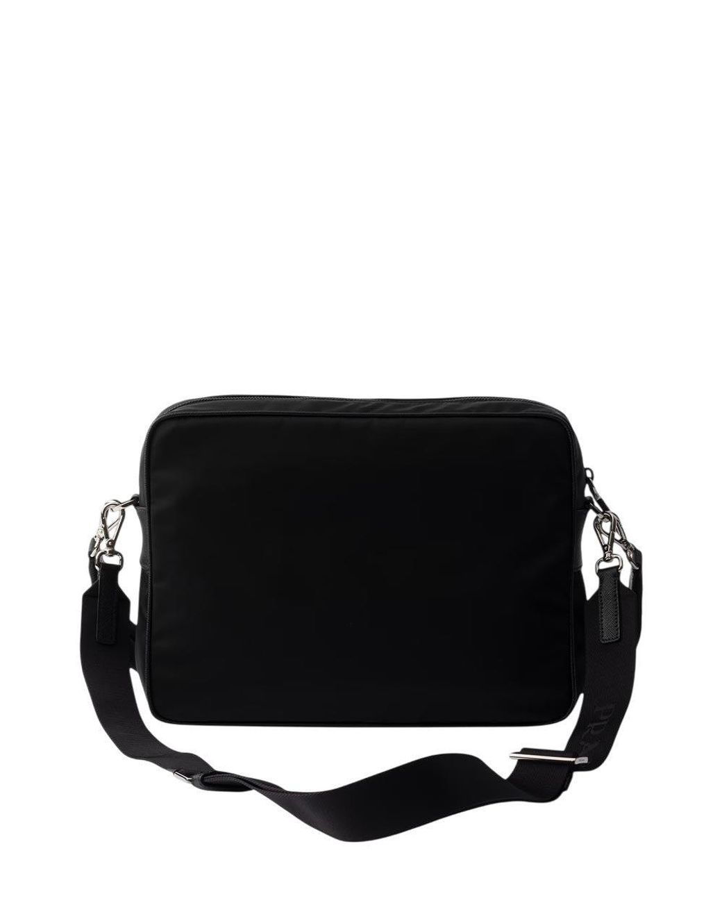 Prada Black Logo Large Messenger Bag for men