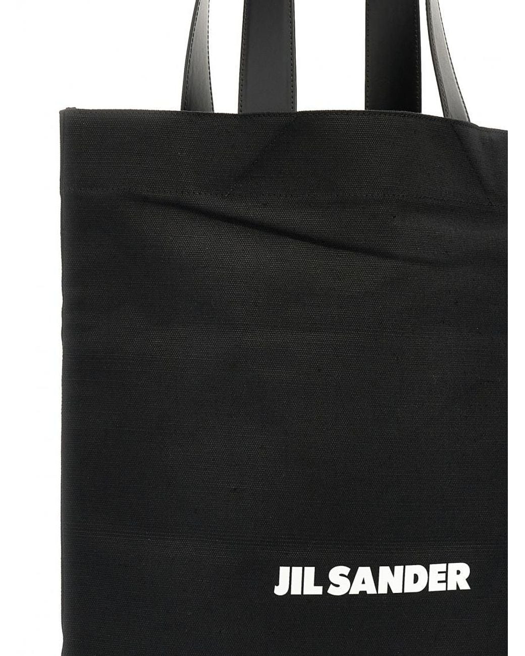 Jil Sander Black Flat Shopper Large Shopping Bag