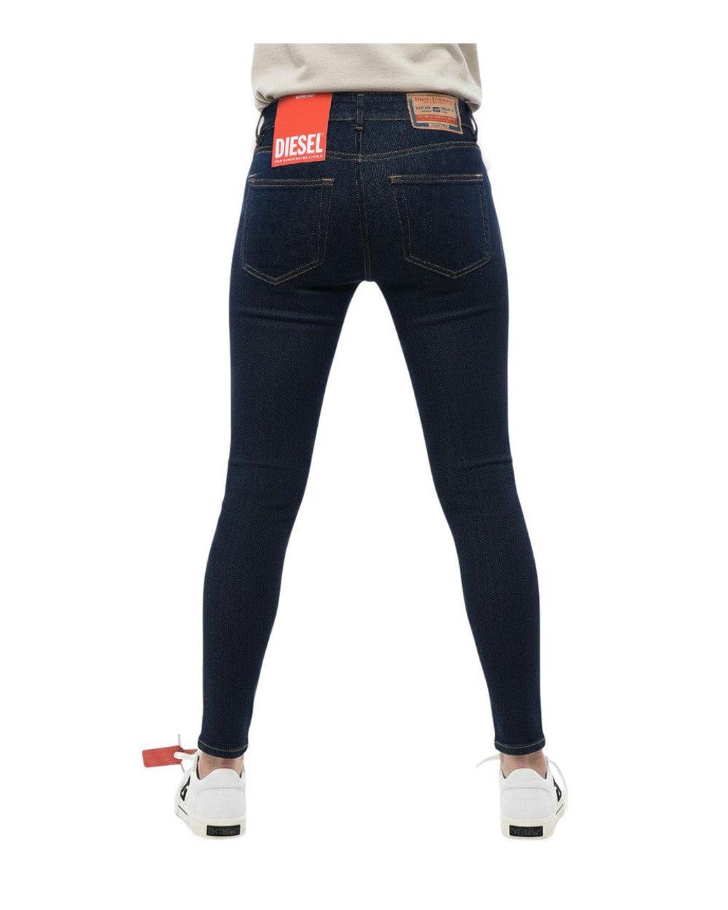 DIESEL Blue Skinny Mid Rise Jeans