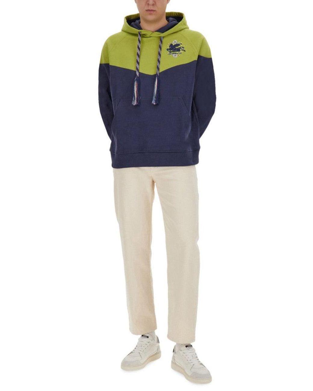 Etro Blue Logo Hood Sweatshirts for men