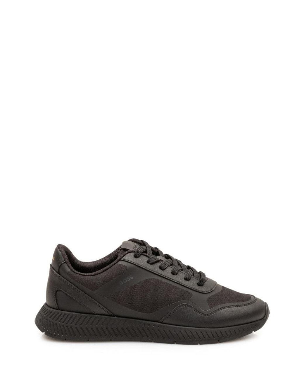 Boss Black Lace-Up Sneakers for men