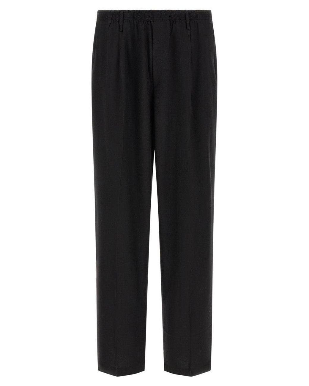 Cellar Door Black Relaxed Pleated Trousers for men