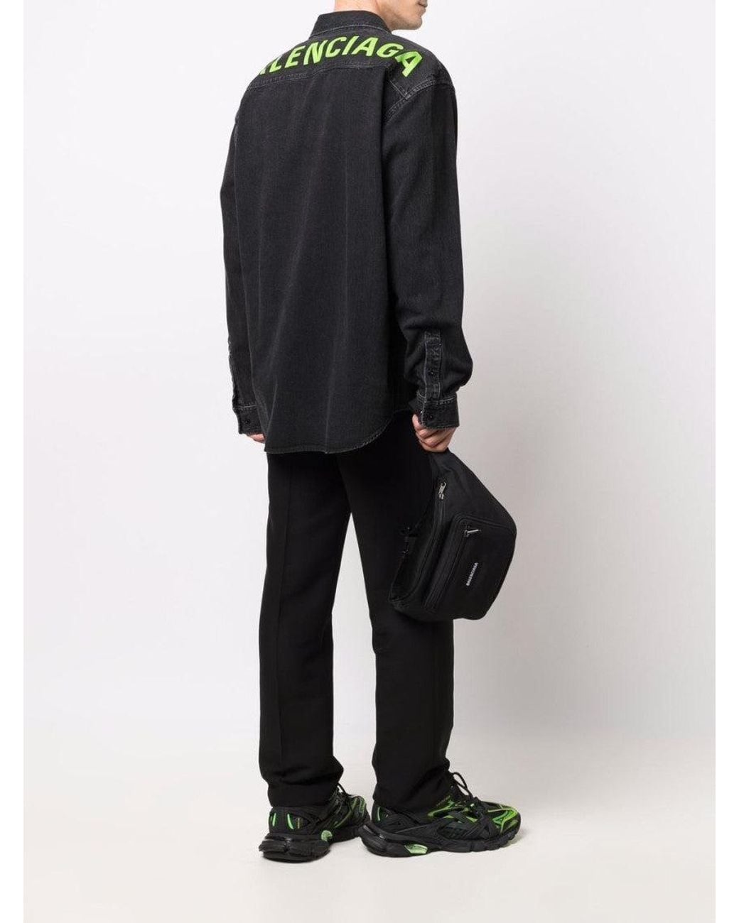 Balenciaga Black Explorer Recycled Nylon Belt Bag for men