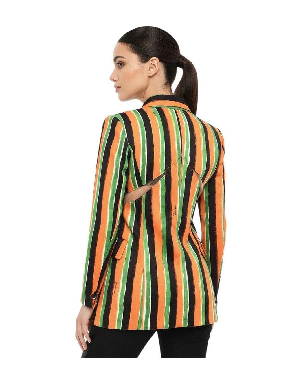 DSquared² Black Stripes Notched Lapel Blazer