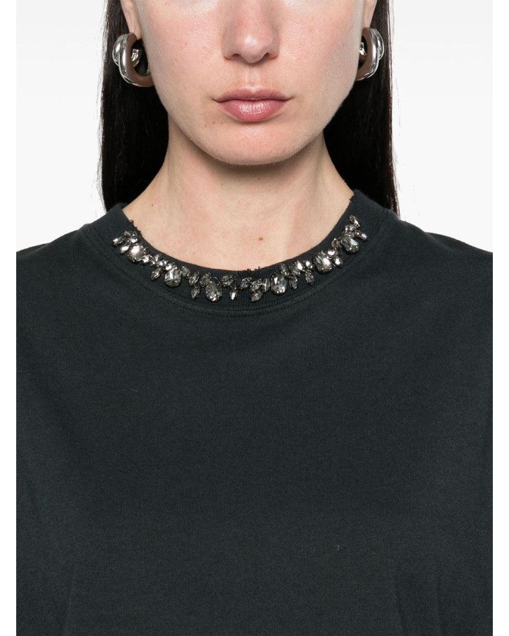 Golden Goose Deluxe Brand Black Crystal T-Shirt