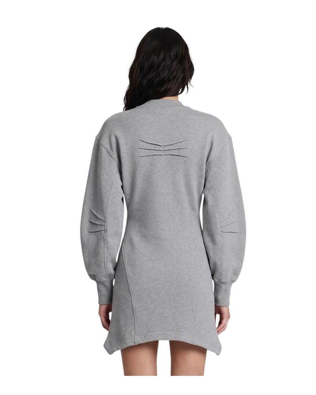 The Attico Gray Crew Neck Mini Dress