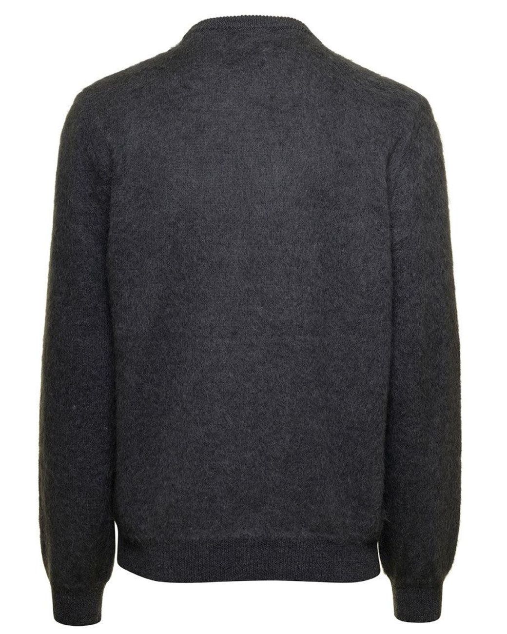 Fendi Gray Jacquard Ff Motif Sweater for men