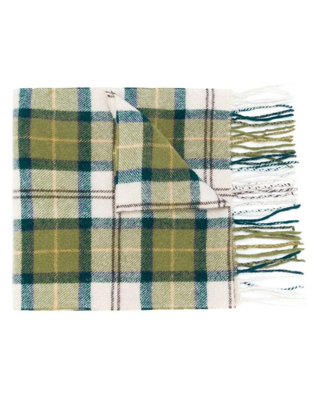 Barbour Green Tartan Pattern Scarf for men