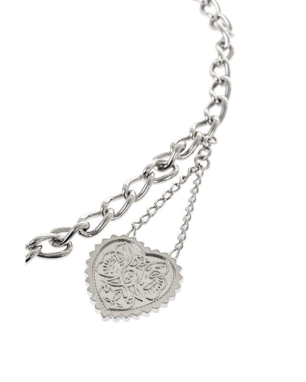 DSquared² White Heart Chain Belt