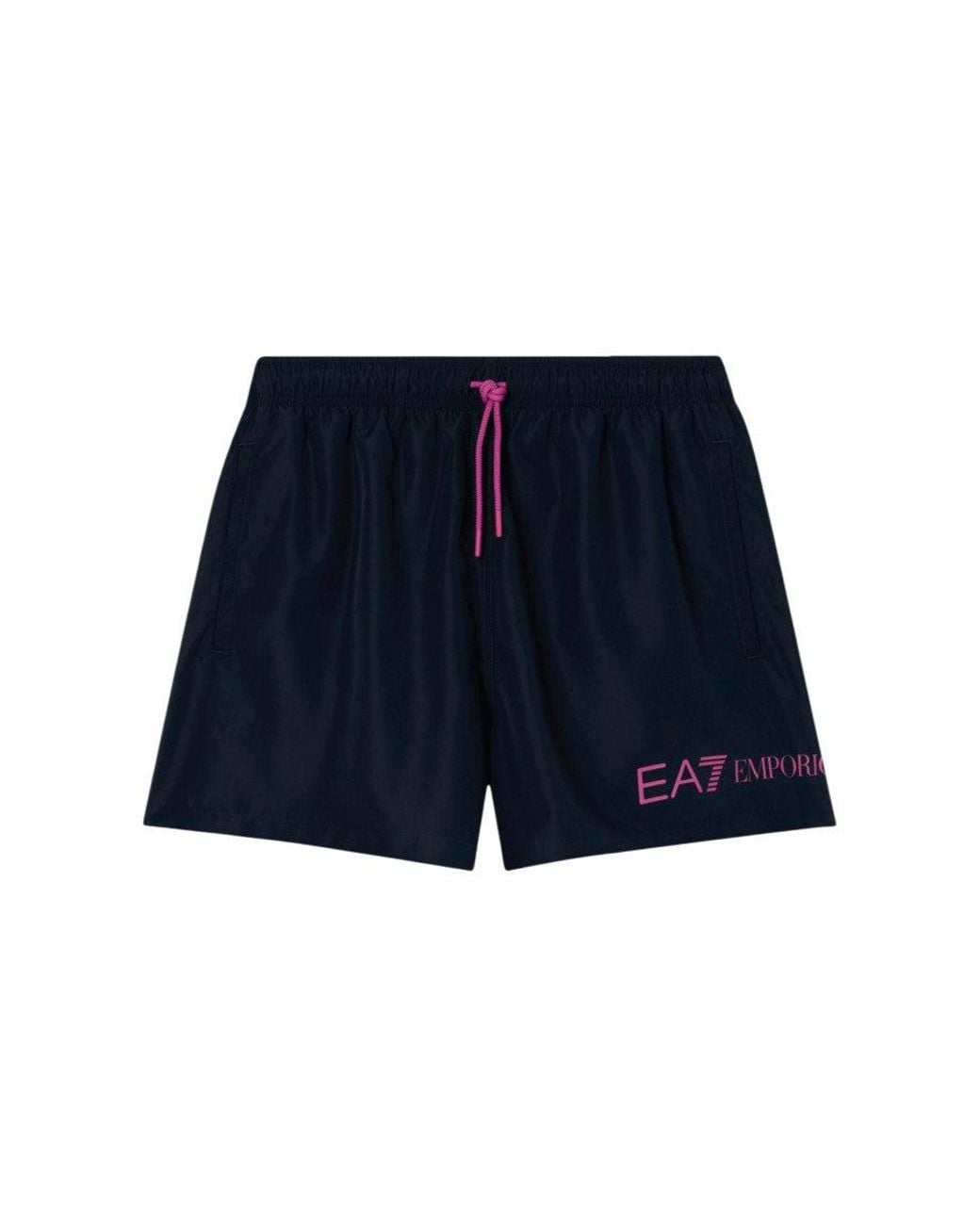 EA7 Blue Regular Swim Shorts for men