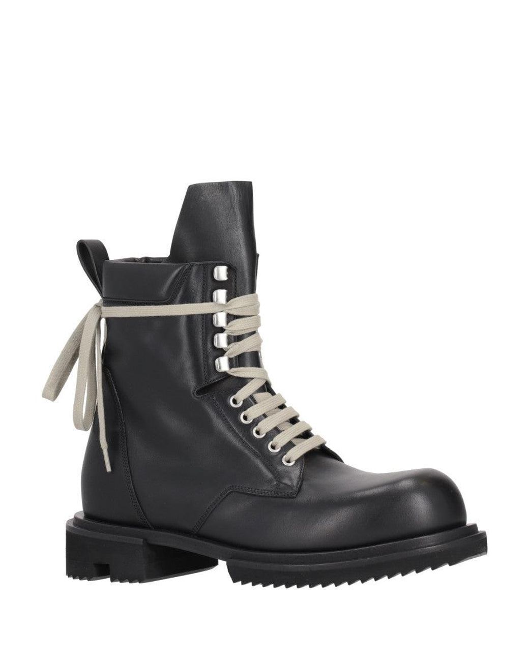 Rick Owens Black Solid Round Toe Boot for men