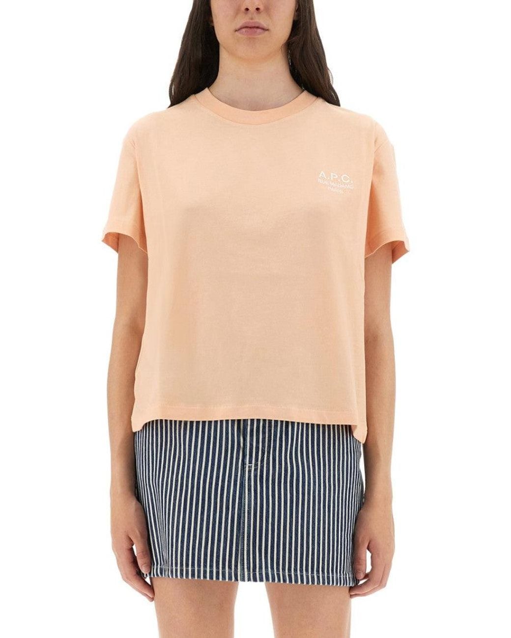 A.P.C. Blue Logo Crew Neck T-Shirt
