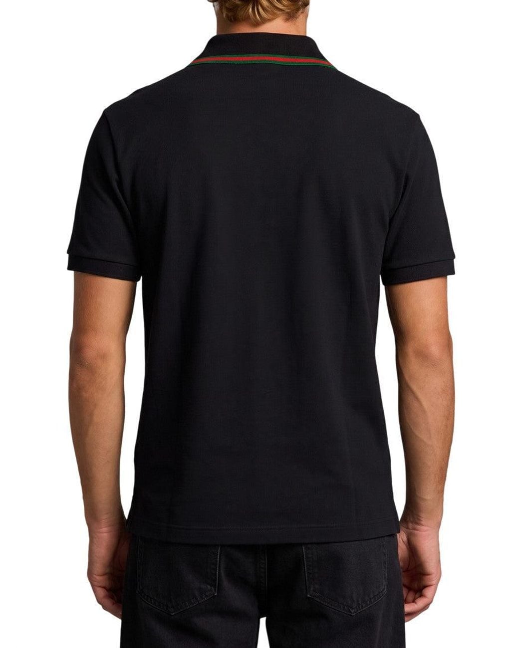 Gucci Black Shirt Collar Polo for men
