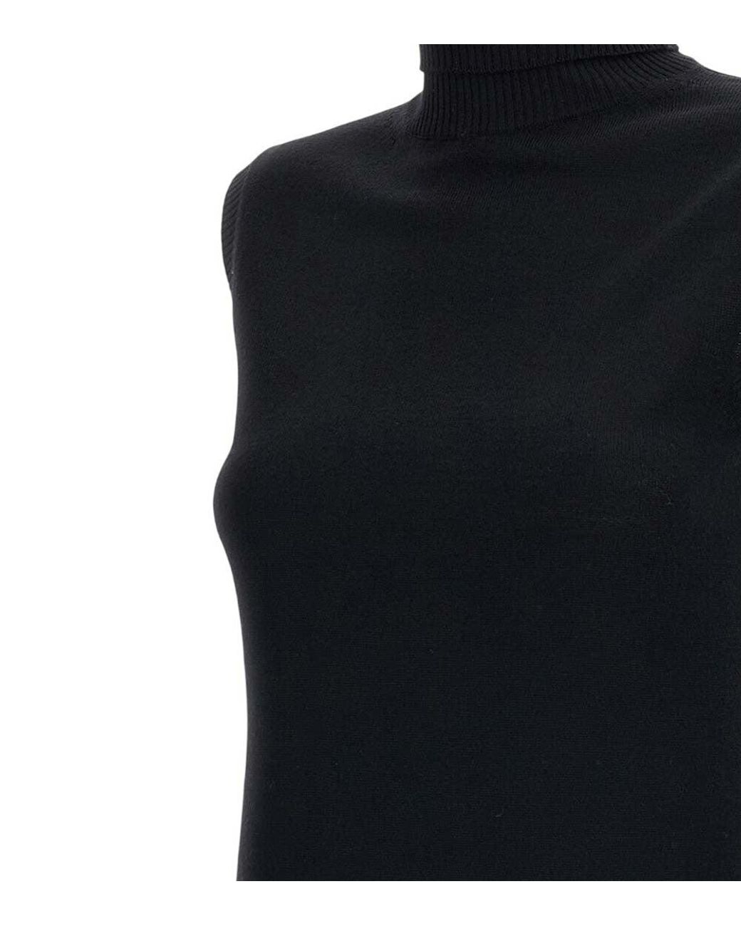 Sportmax Black Turtle Neck Top