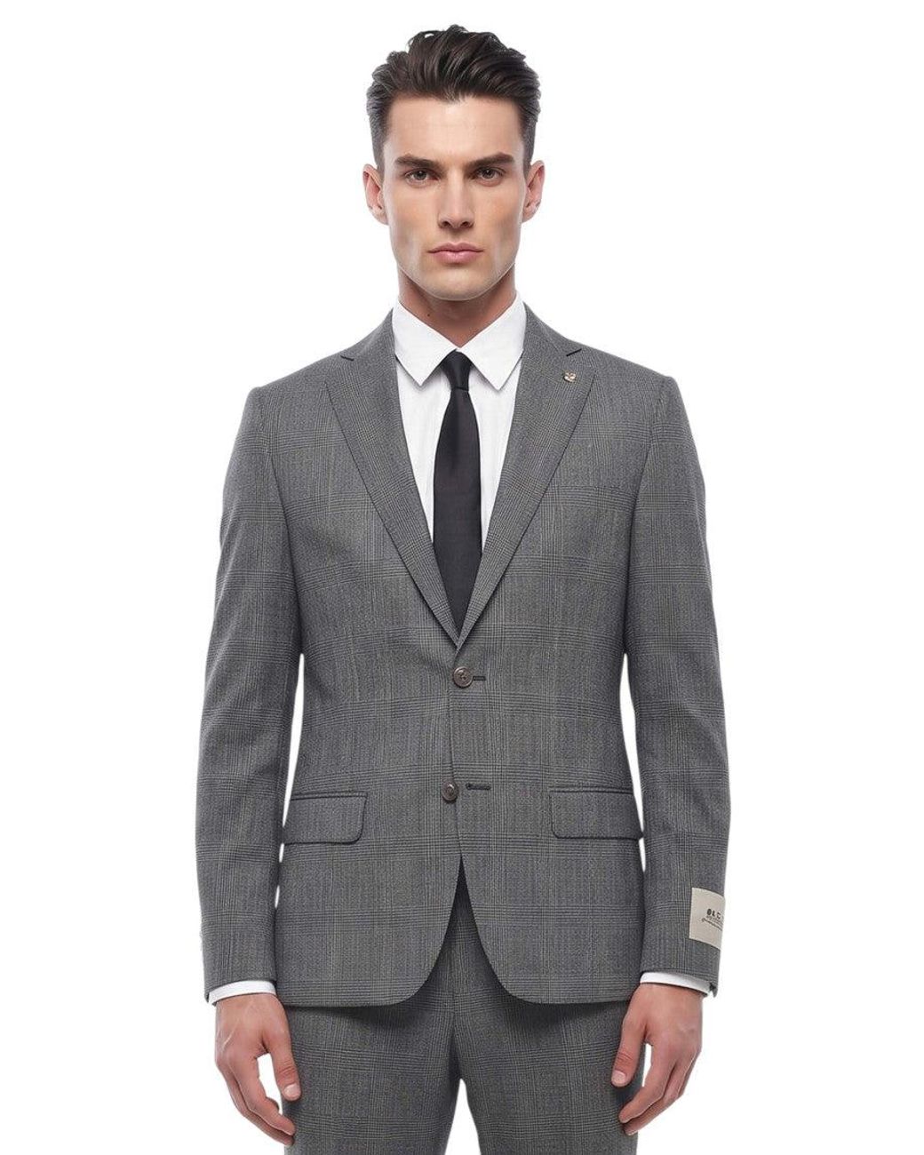 Corneliani Gray Notched Lapel Suit for men